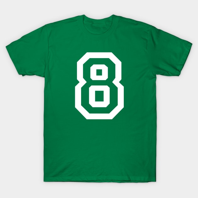 Sports Shirt #8 (white letter) T-Shirt by One Stop Sports